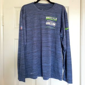 NWT Nike Blue NFL Seattle Seahawks On Field Apparel Long Sleeve Shirt Large
